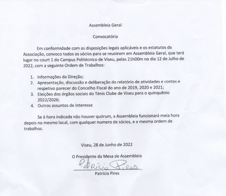 Convocatória - Assembleia Geral